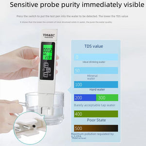 Three-in-one Tds Pen Ec Conductivity Detector Household Water Quality Test Pen Household Tds Water Quality Test Pen