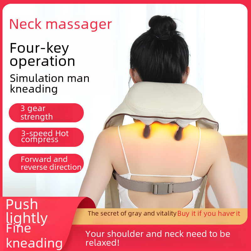 Shoulder And Neck Oblique Muscle Massager Multi-function Massage Shawl Home Neck Shoulder Kneading Heating Cervical Spine Instrument