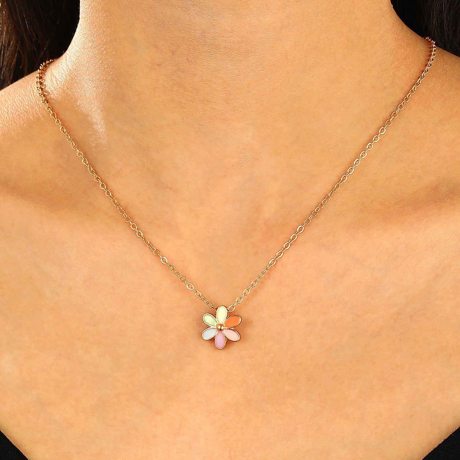 Fashion Simple Niche Design Love Fingerprint Pendant Necklace Women&#039;s All-match Clavicle Chain Extremely Simple Style