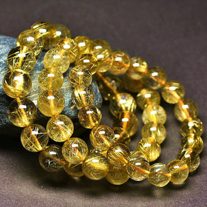 Brazil Natural Golden Hair Crystal Bracelet Men&#039;s And Women&#039;s Lucky Gold Wire Titanium Crystal Citrine Bracelet Gold Promotion