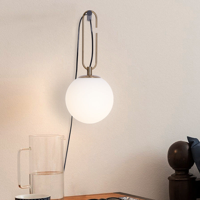 Nordic Creative Glass Wall Lamp Personalized Modern Simple Bedroom Bedside Lamp Entrance Corridor Art Wall Lamp
