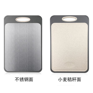 Food Grade New Straw Face 304 Stainless Steel Cutting Board Double Use Large Thick Cutting Board