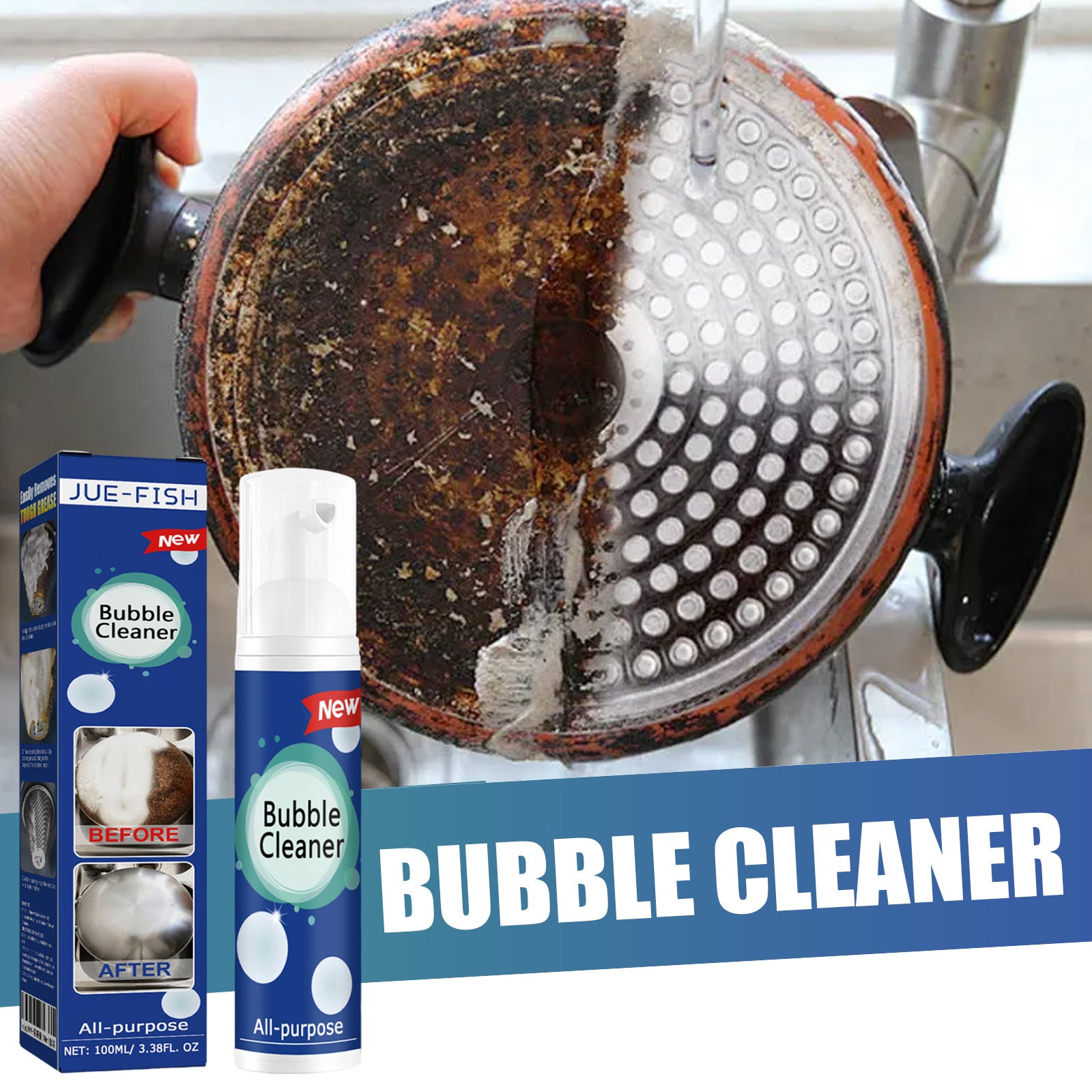 Oil Stain Foam Cleaner Household Stove Kitchen Pot Bottom Oil Stain Range Hood Gentle Cleaning