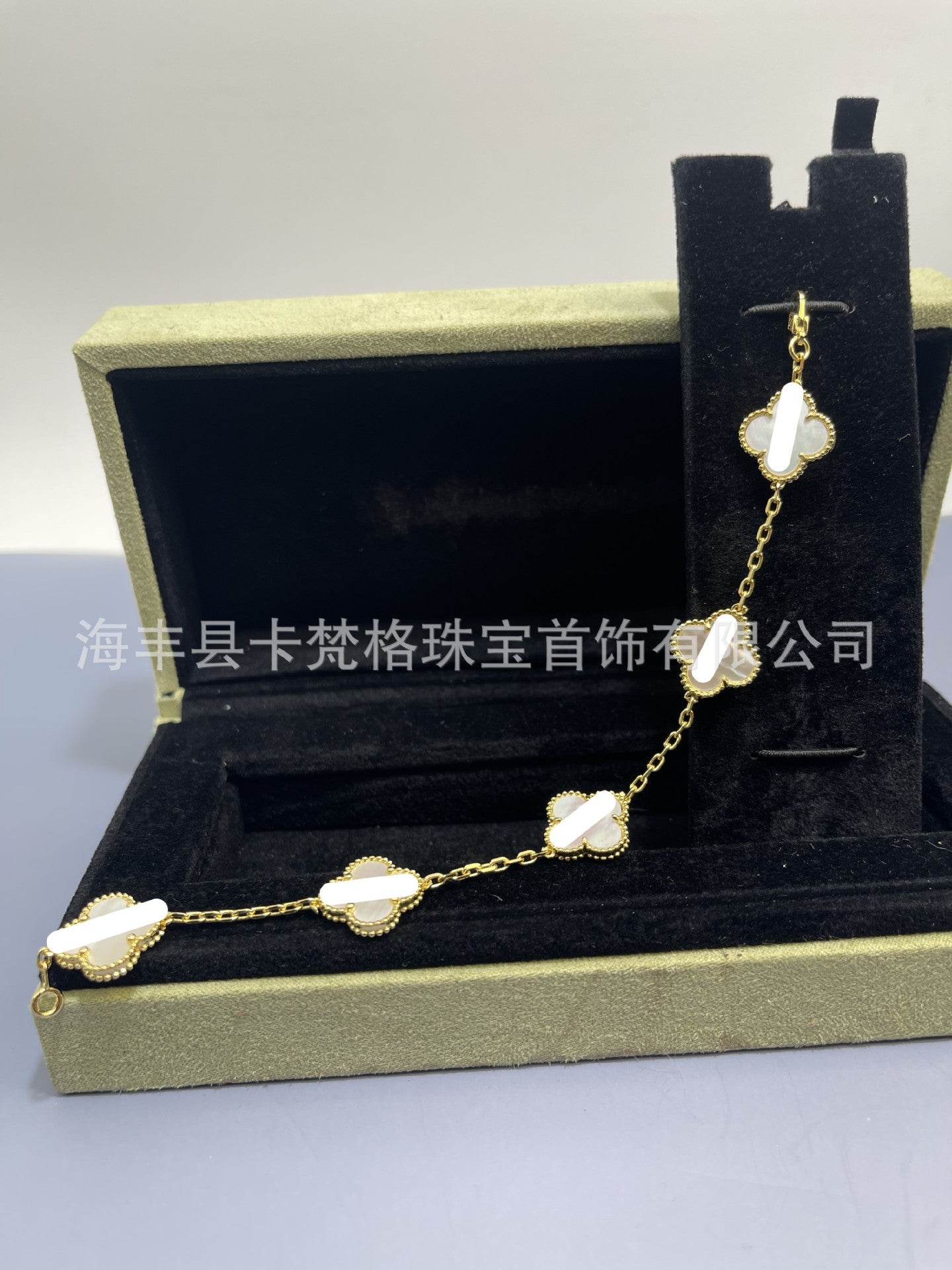 Ultra-High Version Four-Leaf Clover Five-Flower Bracelet For Women Thick Plated 18K Rose Gold Natural White Mother-Of-Pearl Carnelian