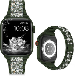 Suitable For Iwatch Straps. Three-bead Diamond-encrusted Zinc Alloy Apple Watch Straps. Applewatch Straps Are Exclusively Available Across Borders.