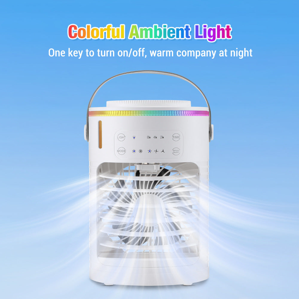 New Air Cooler Portable Spray Cooling Fan 3-speed Timing Desktop Air Conditioner Fan