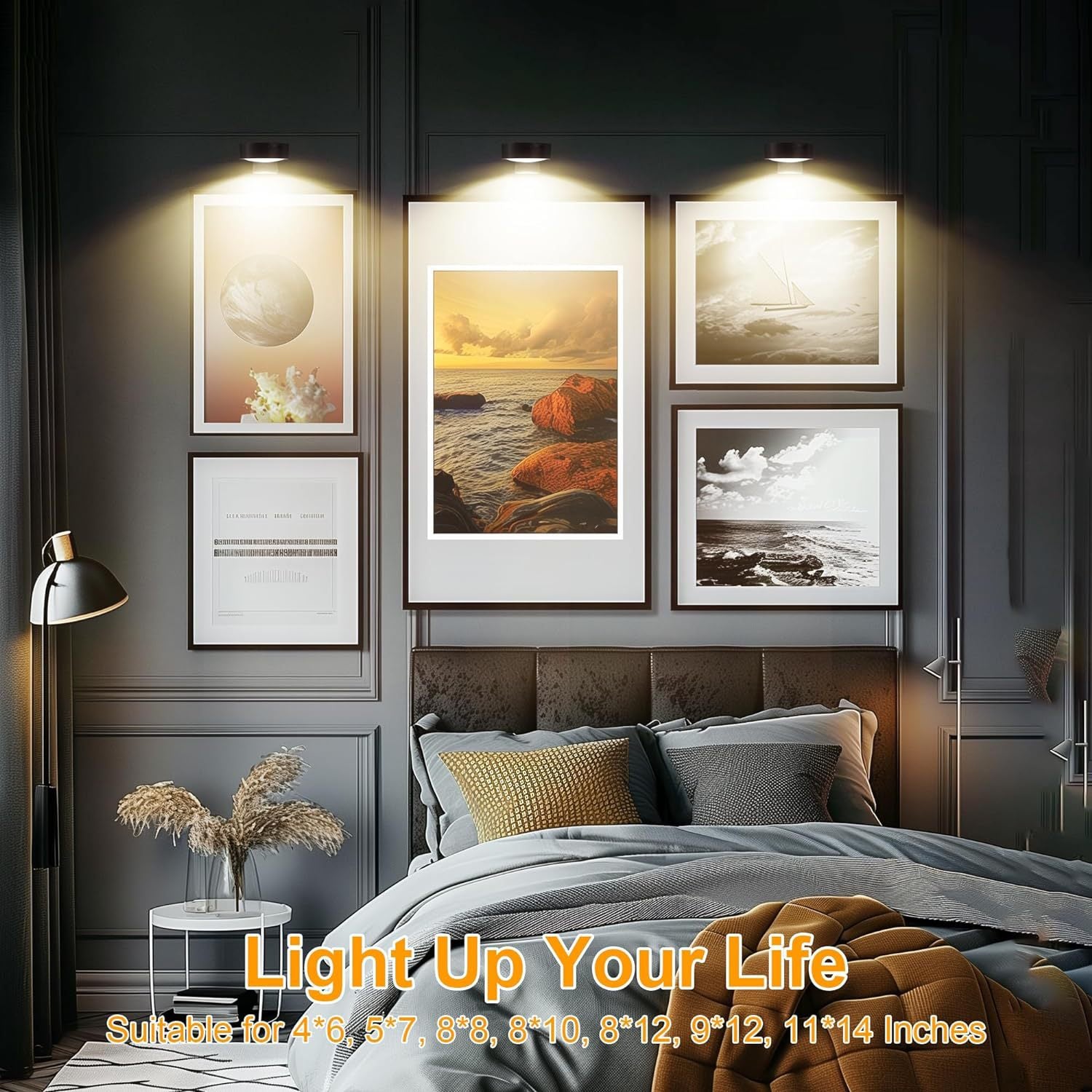 LED Art Display Light Battery Powered Magnetic Painting Light With Remote Control Wireless Home Wall Decoration