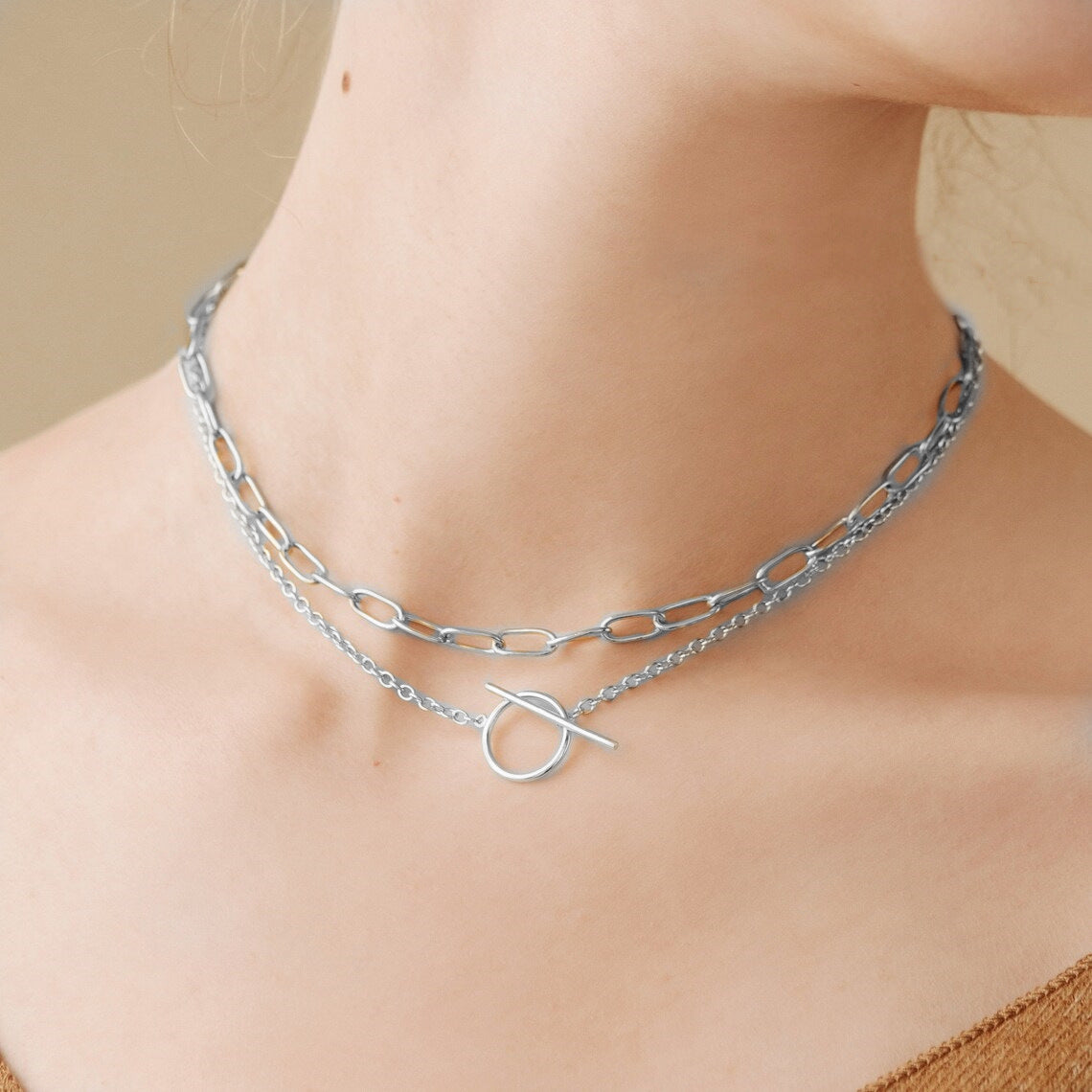 Personalized Simple Pclip Chain Clavicle Chain Women&#039;s Fashion Layered Ot Buckle Versatile Necklace