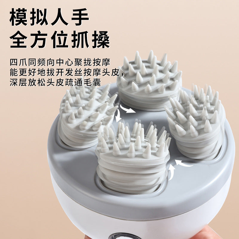 Head Massager Head Therapy Decompression Acupoint Electric Meridian Brush Waterproof Kneading Hand-held Scalp Massage
