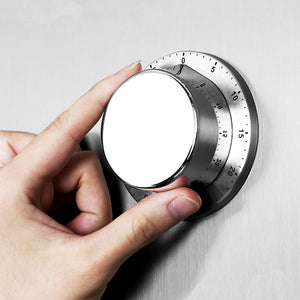 Timer Kitchen Mechanical Stainless Steel Timer Baking Reminder Flying Saucer Learning Time Management Alarm Clock Magnetic Suction