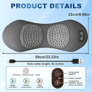3 In 1 Electric Lumbar Support Pillow Adjustable Height Vibration With Heat Back Massager Back Pain Relief