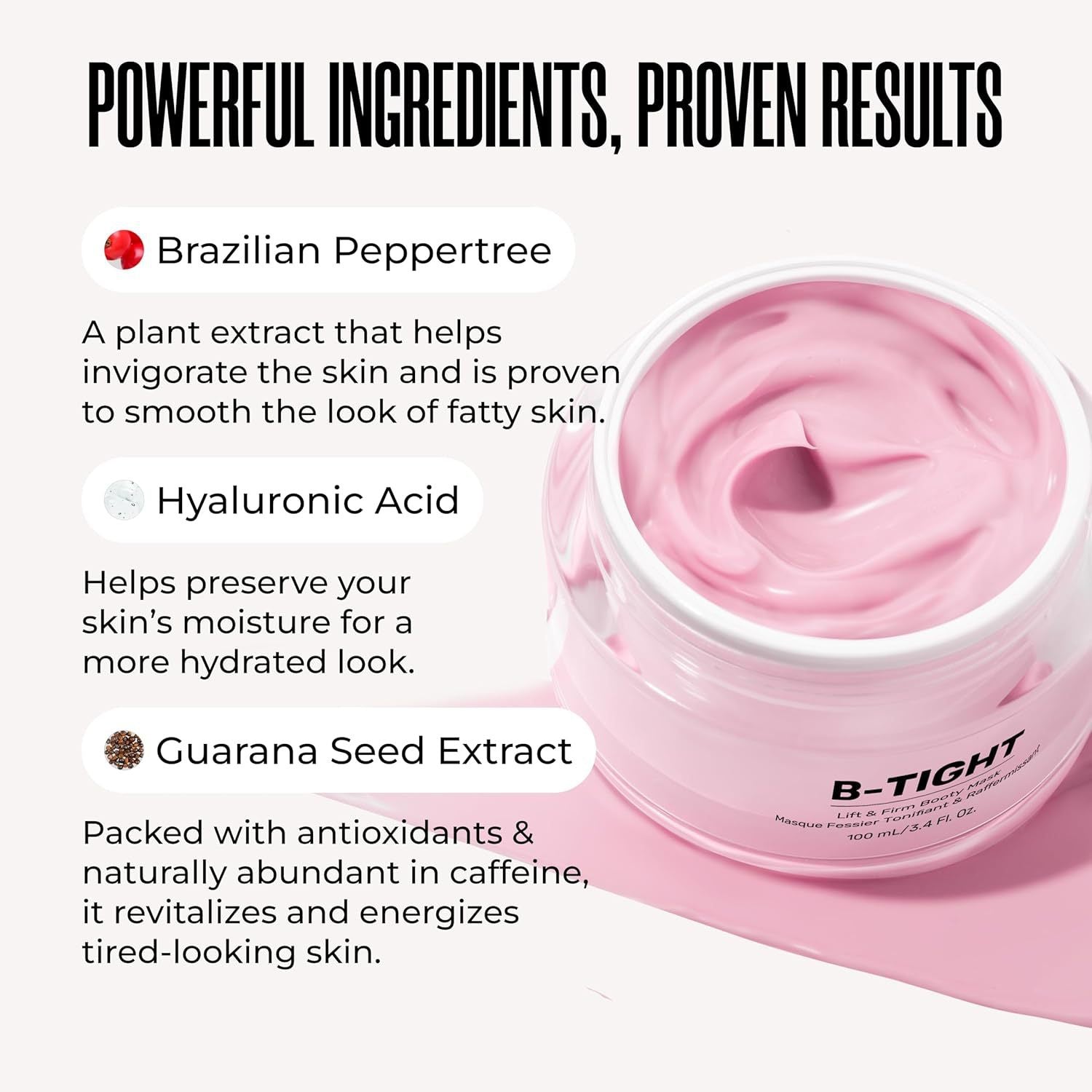 B- TIGHT-free Cellulite Milk Is Rich In Hyaluronic Acid To Significantly Tighten The Skin Of The Buttocks