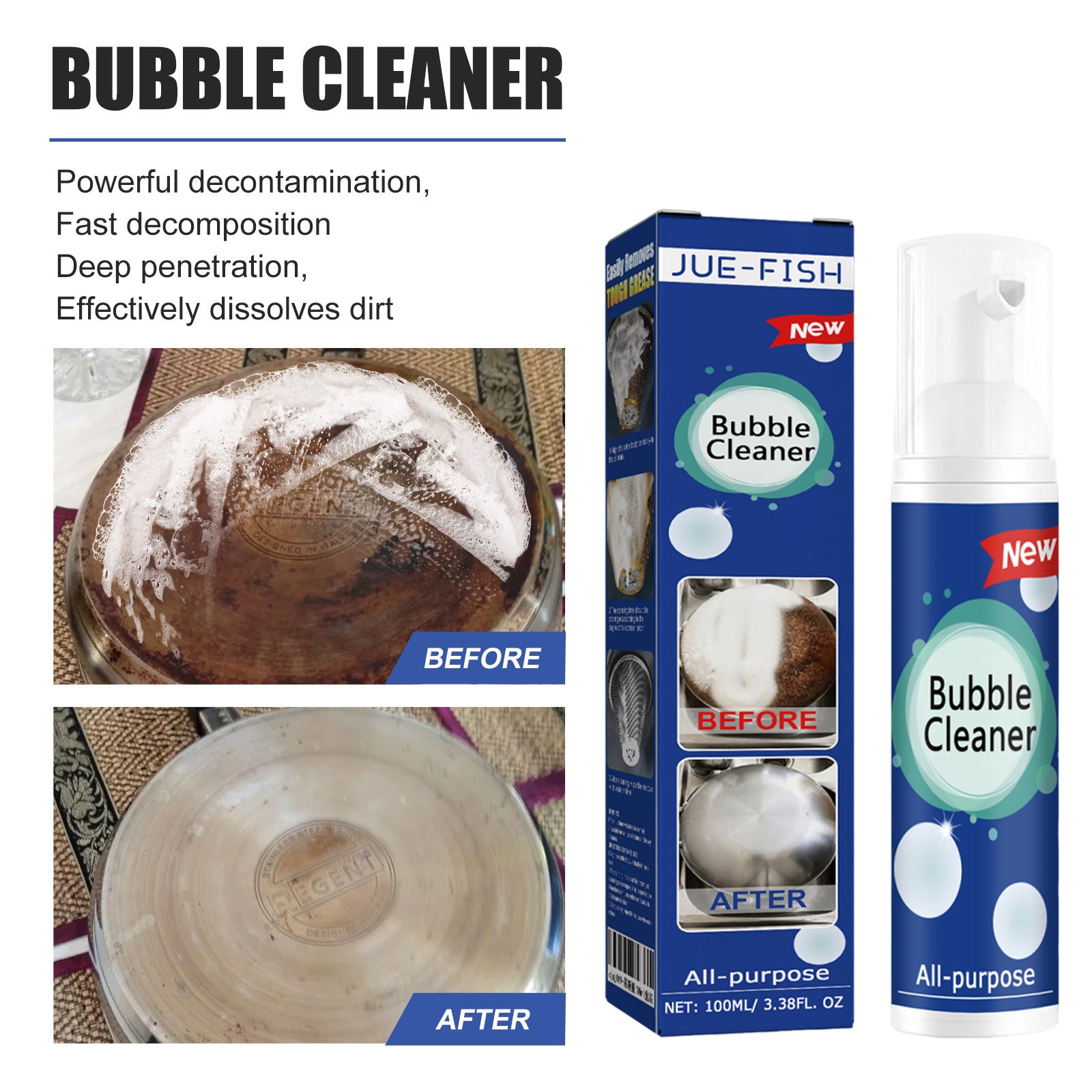 Oil Stain Foam Cleaner Household Stove Kitchen Pot Bottom Oil Stain Range Hood Gentle Cleaning