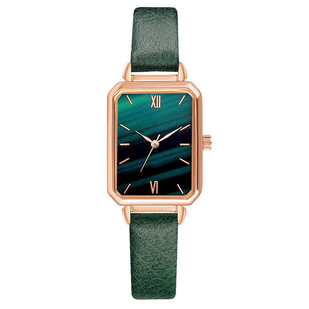 Fashion New Women&amp;amp;#039;s Watch Alloy Mesh Belt Small Green Watch Ladies Square Head Quartz Watch Women&amp;amp;#039;s Watch