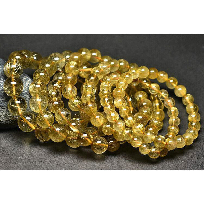 Brazil Natural Golden Hair Crystal Bracelet Men&#039;s And Women&#039;s Lucky Gold Wire Titanium Crystal Citrine Bracelet Gold Promotion