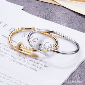 Classic Nail Bracelet Head And Tail Diamond 18k Plated Rose Gold Bracelet