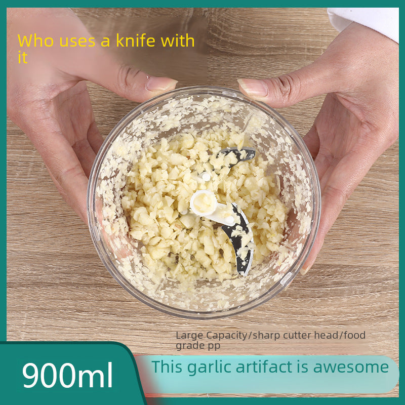 Household Multifunctional Vegetable Cutter Auxiliary Food Cooking Meat Grinder Manual Garlic Press Garlic Pull