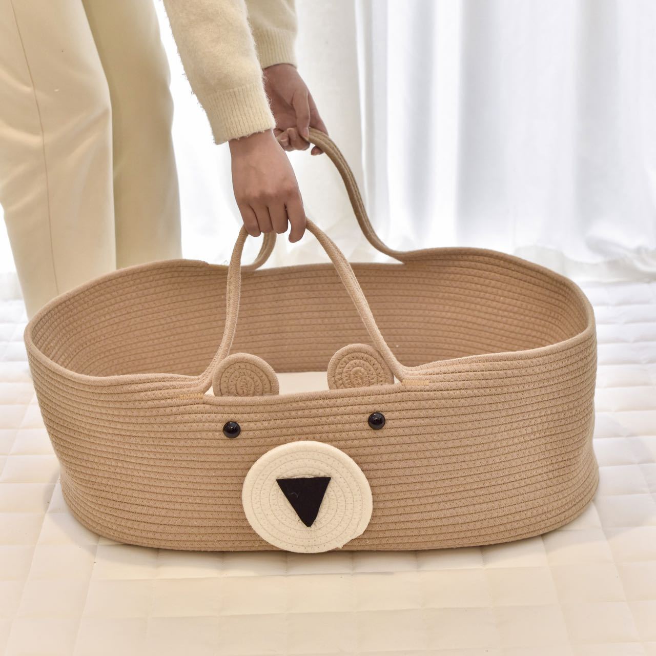 Portable Outdoor Cotton Rope Crib-Creative Baby Basket