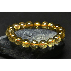 Brazil Natural Golden Hair Crystal Bracelet Men&#039;s And Women&#039;s Lucky Gold Wire Titanium Crystal Citrine Bracelet Gold Promotion