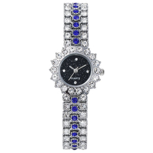 Fashion Full Diamond Women&#039;s Watch Bracelet Watch Star Surface Simple Temperament Round Water Diamond British Watch