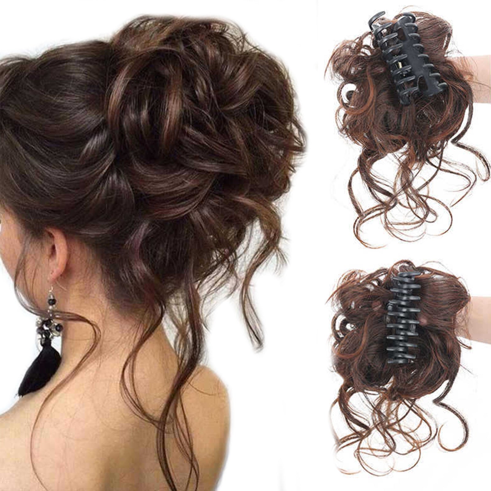 Idle Style Hair Clip Snood Ball Head Women&#039;s Natural Fluffy Long Hair Cover Wig Cap Ponytail Wig Ring Hairpin