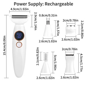 Amazon New Multifunctional Women&#039;s Hair Shaving Full Body Waterproof Type-C Rechargeable Hair Epilator Lithium Battery Digital Display