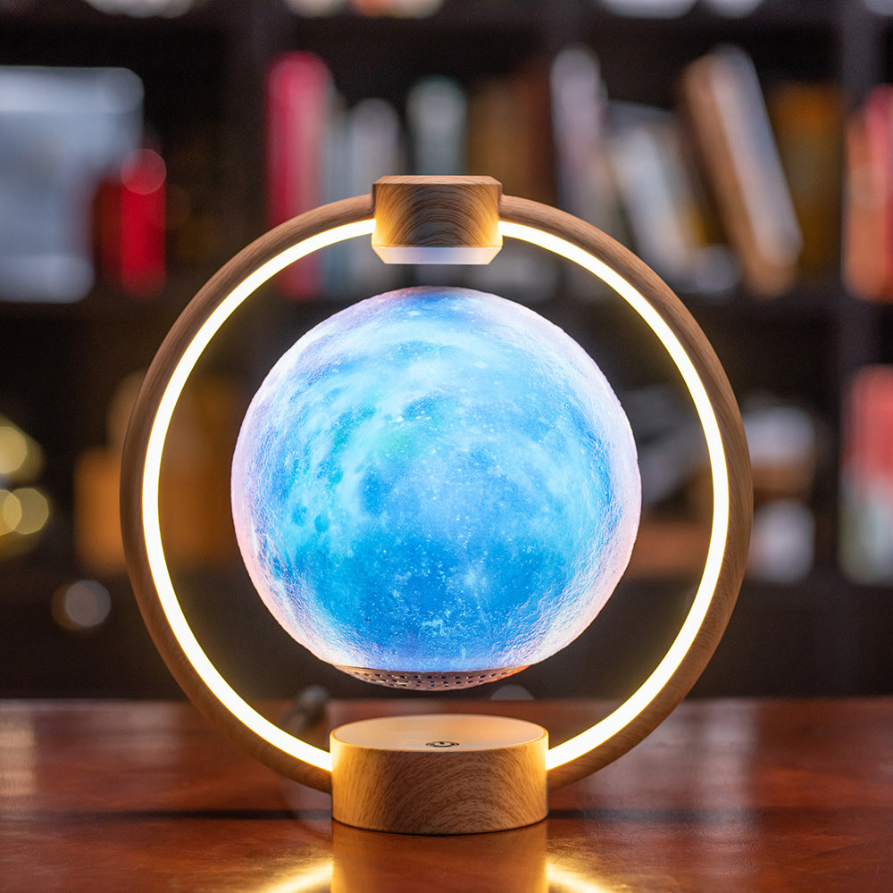 Magnetic Levitation Bluetooth Speaker Creative Night Light Home Desktop Bedroom Ornaments Magnetic Levitation Moon Bluetooth Audio Light
