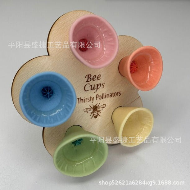 New Bee Insect Drinking Cup Bee Insect Drinking Cup Resin Flower Bee Drink