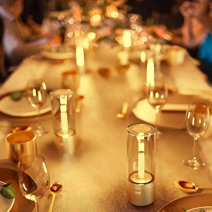 Candlelight Atmosphere Lamp Rechargeable Bedside LED Lamp Romantic Dining Table Outdoor Camping Candle Lamp