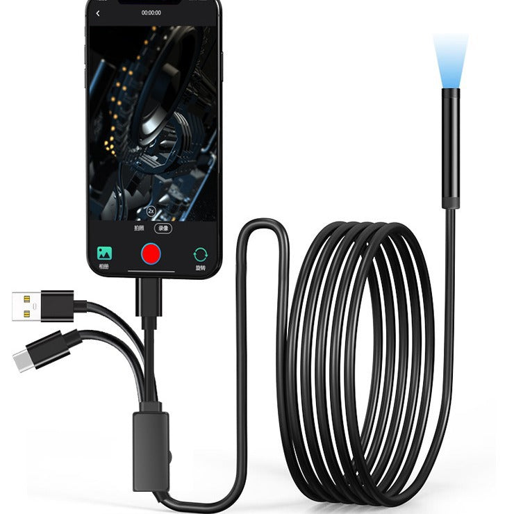 2 Million HD Industrial Endoscope Camera Support Apple Android Computer Three-in-one Pipe Endoscope
