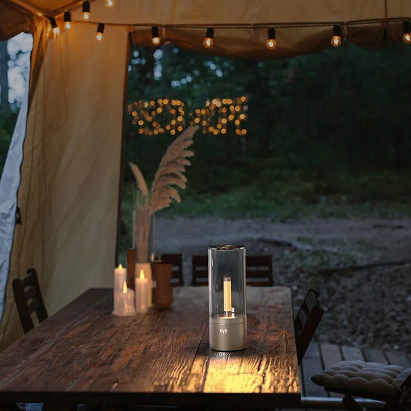 Candlelight Atmosphere Lamp Rechargeable Bedside LED Lamp Romantic Dining Table Outdoor Camping Candle Lamp