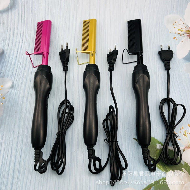 Wet And Dry Electric Heating Copper Comb Hot Comb Hair Straightener Household Perm Hair Curler Comb