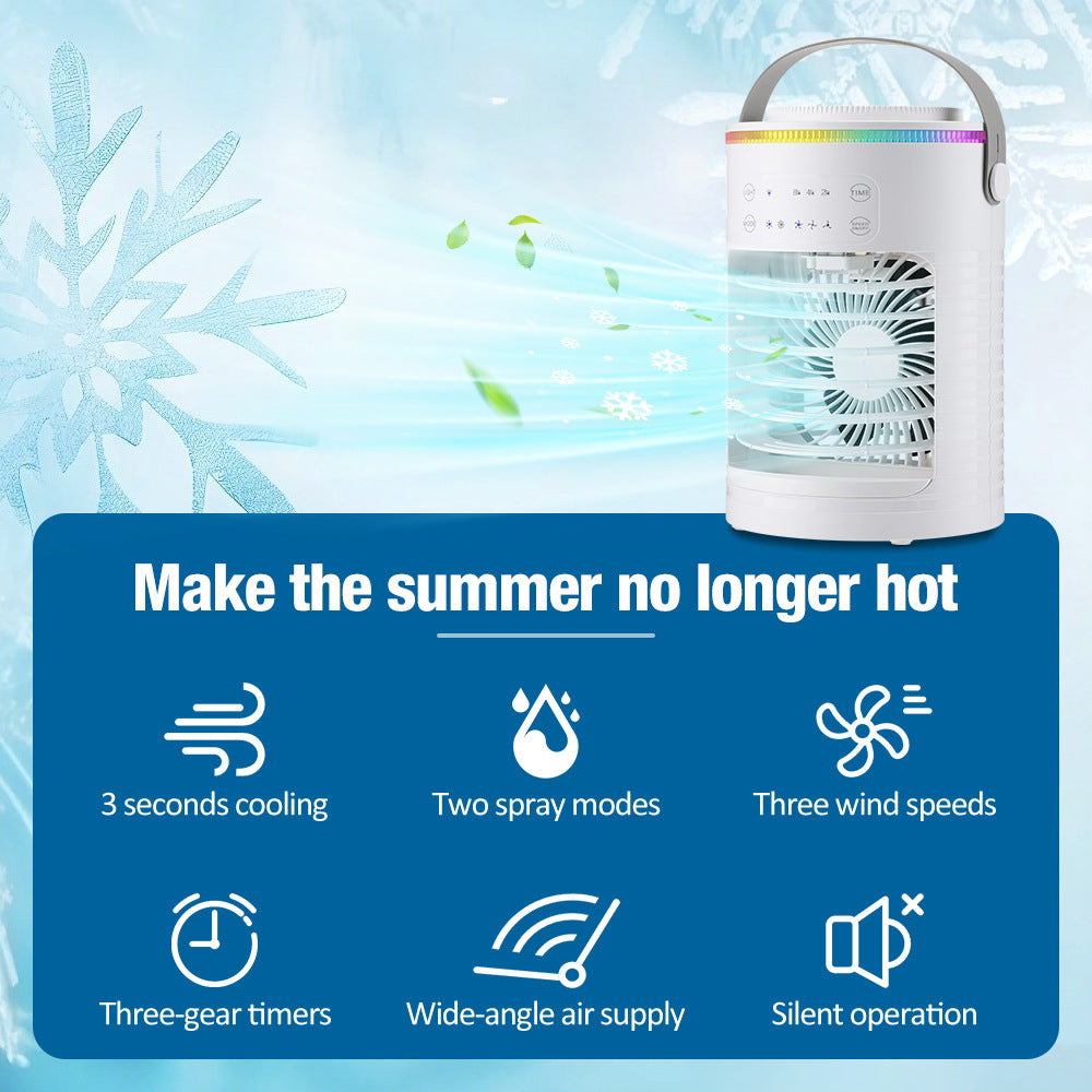 New Air Cooler Portable Spray Cooling Fan 3-speed Timing Desktop Air Conditioner Fan