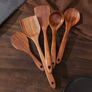 Small Leaf Acacia Wood Spatula Cooking Spatula Household Spoon Wooden Frying Spoon Pot Spatula