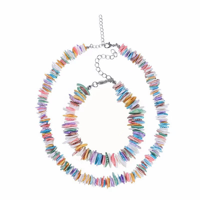 Shell Necklace Handmade Natural Broken Shell Hawaiian Clavicle Chain Irregular Shell Bracelet