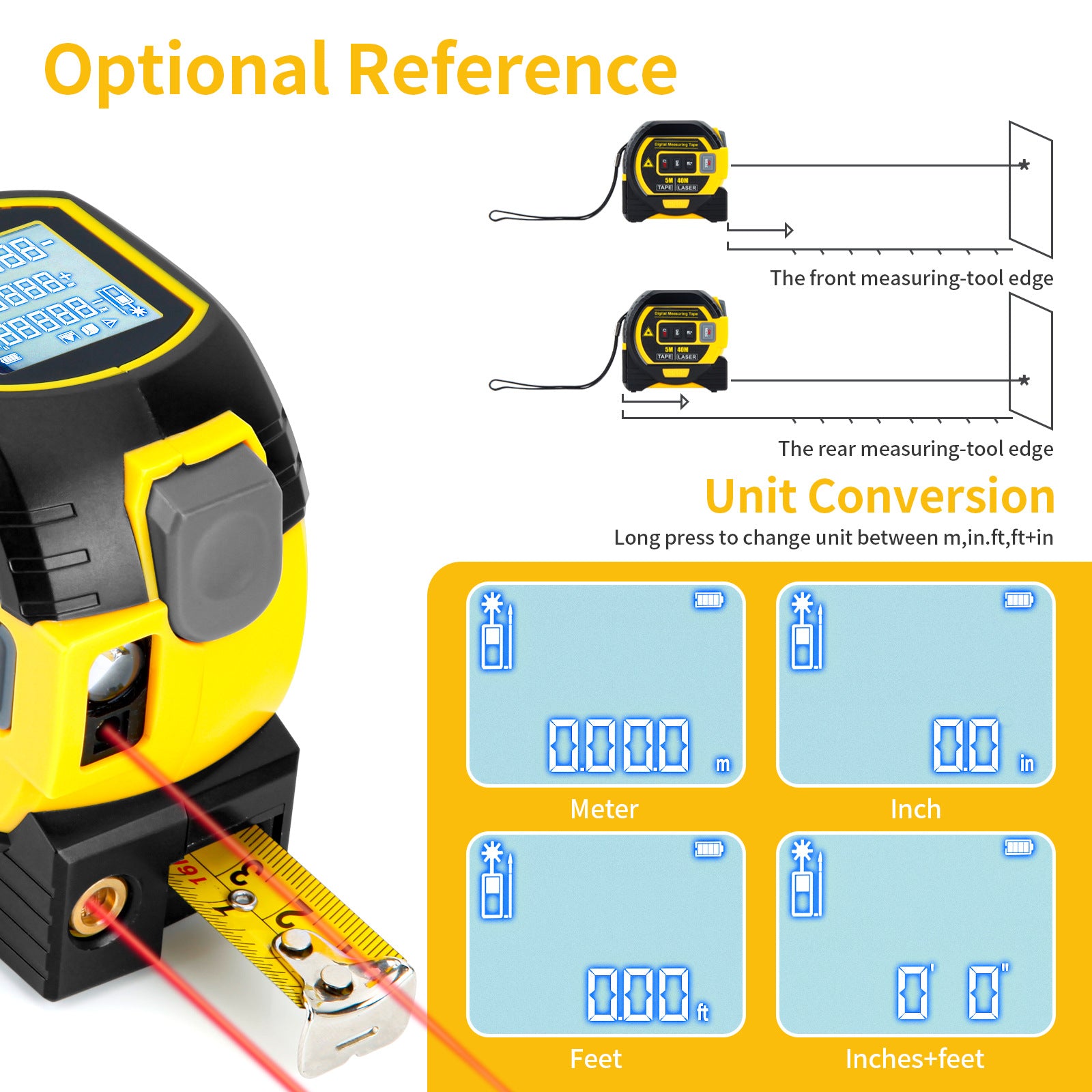 Cross-border Multi-function Laser Rangefinder Electronic Ruler Measuring Instrument Infrared Laser High-precision Laser Ruler
