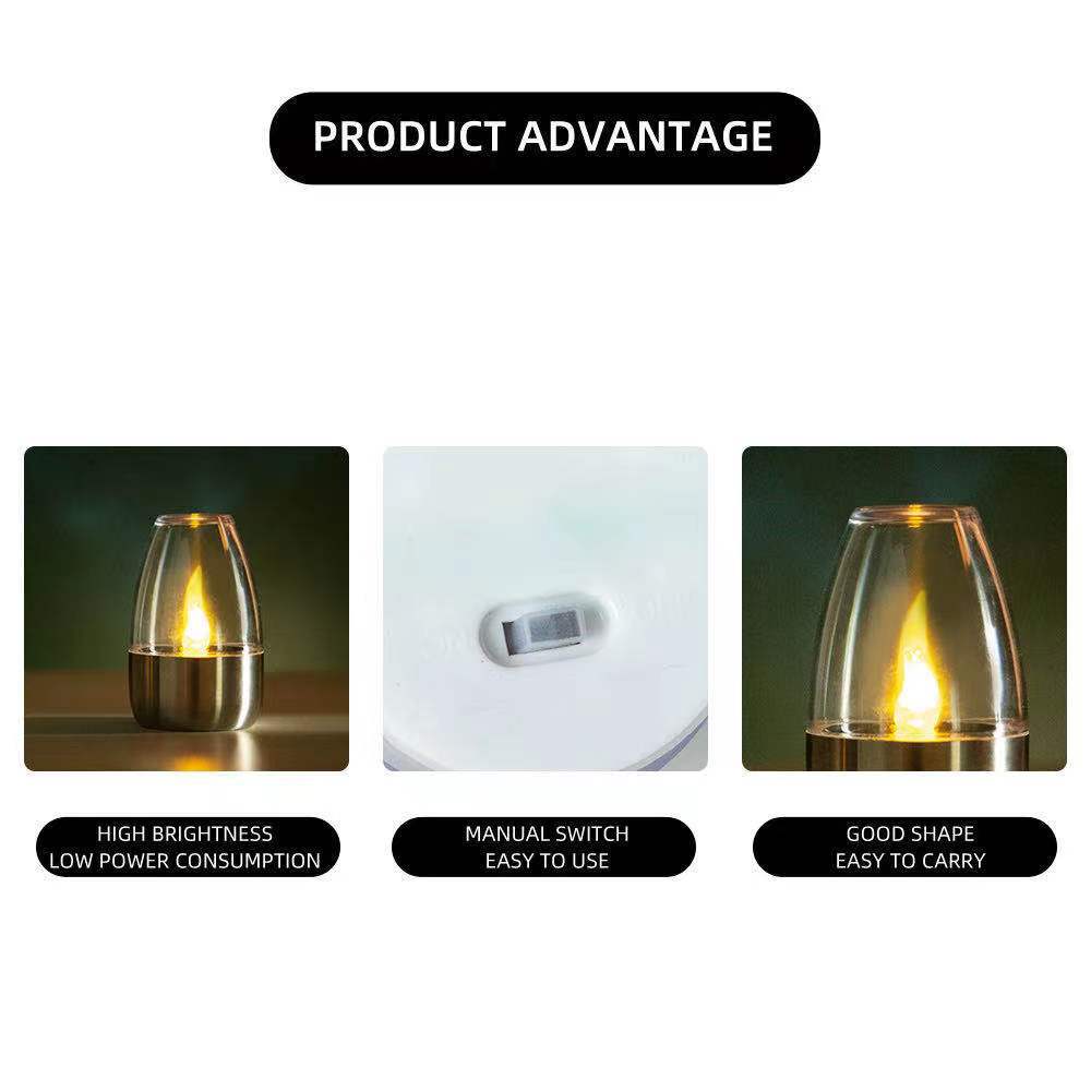 LED Solar Candle Cup Lamp Wire-free Layout Lamp DIY Lamp Metal Decorative Lamp