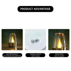 LED Solar Candle Cup Lamp Wire-free Layout Lamp DIY Lamp Metal Decorative Lamp