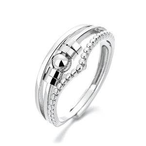 European And American Retro Old Thai Silver Anxiety Ring Three-Ring Smart Finger Ring Multi-Ring Rotating Bead Ring Jewelry For Women