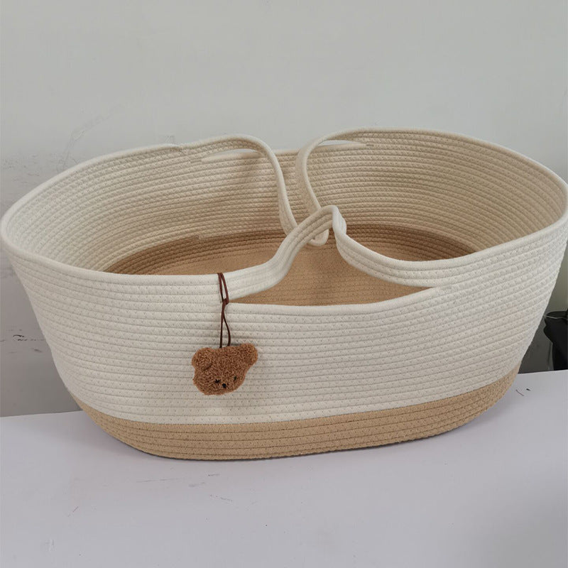 Portable Outdoor Cotton Rope Crib-Creative Baby Basket