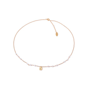 Brass Real Gold Plated Natural Real Pearl Necklace Women