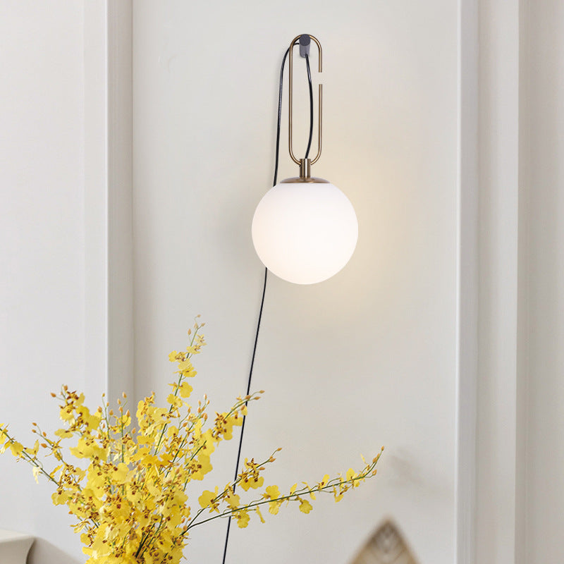 Nordic Creative Glass Wall Lamp Personalized Modern Simple Bedroom Bedside Lamp Entrance Corridor Art Wall Lamp