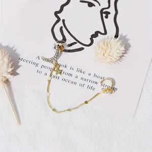 Korean Style Xingyue Zircon Earrings Personality Tassel Slim Ear Clip Multi-wear Earrings In Stock Factory Wholesale
