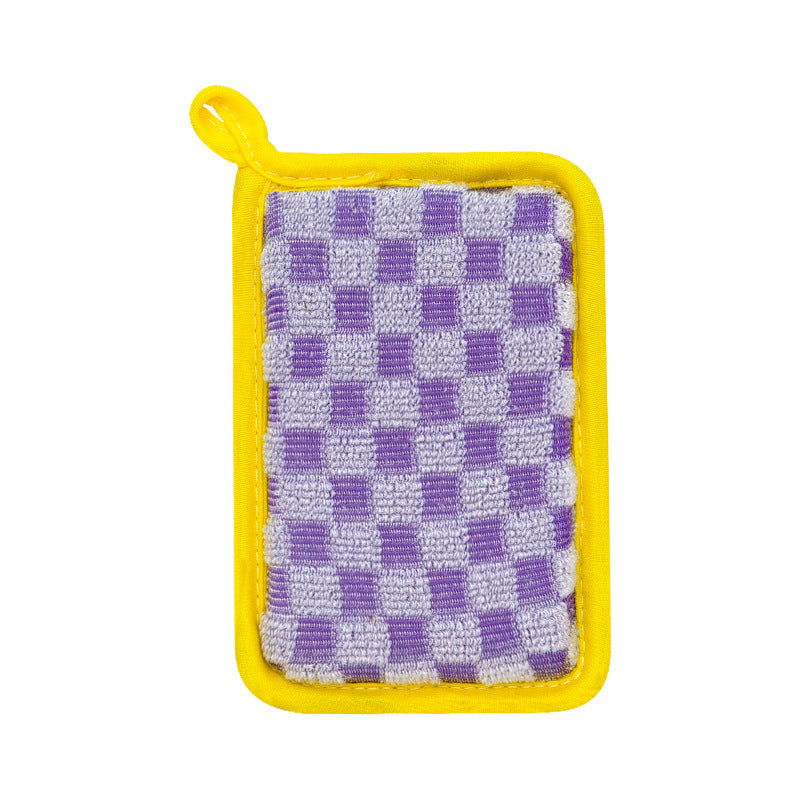 Cross-border New Explosions Washing Dishes Sponge Block Brush Pan Dishwashing Cloth Scadet Cloth Double-sided Decontamination Fiber Yuanbao Towel Sponge Wipe