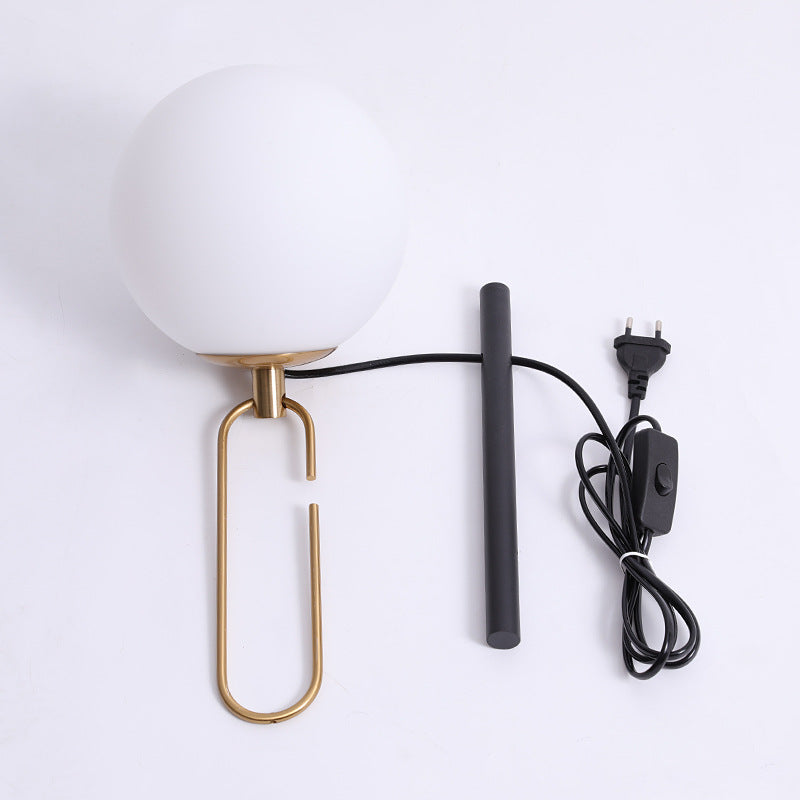 Nordic Creative Glass Wall Lamp Personalized Modern Simple Bedroom Bedside Lamp Entrance Corridor Art Wall Lamp