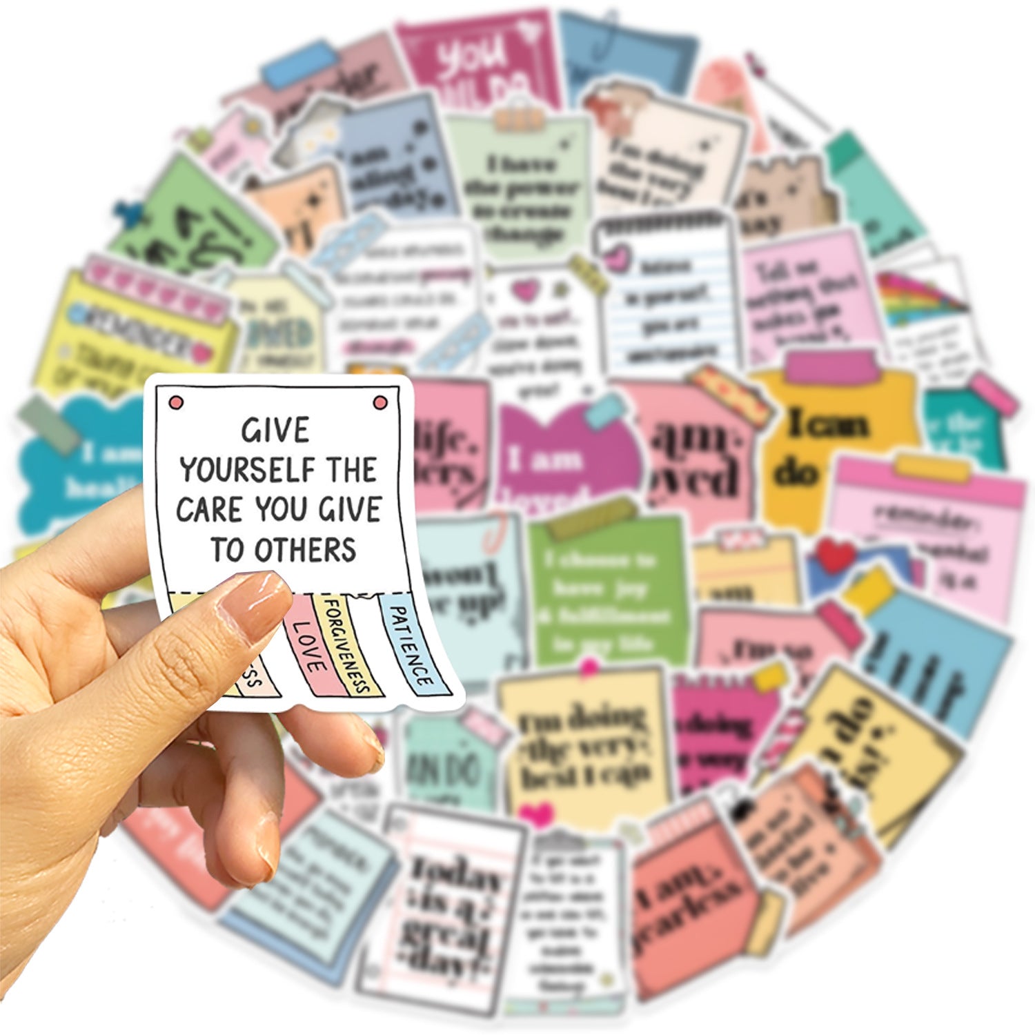 50 Sheets Self-affirmation Motivational Label Graffiti Sticker Personality Decoration Guitar Notebook Suitcase DIY Waterproof